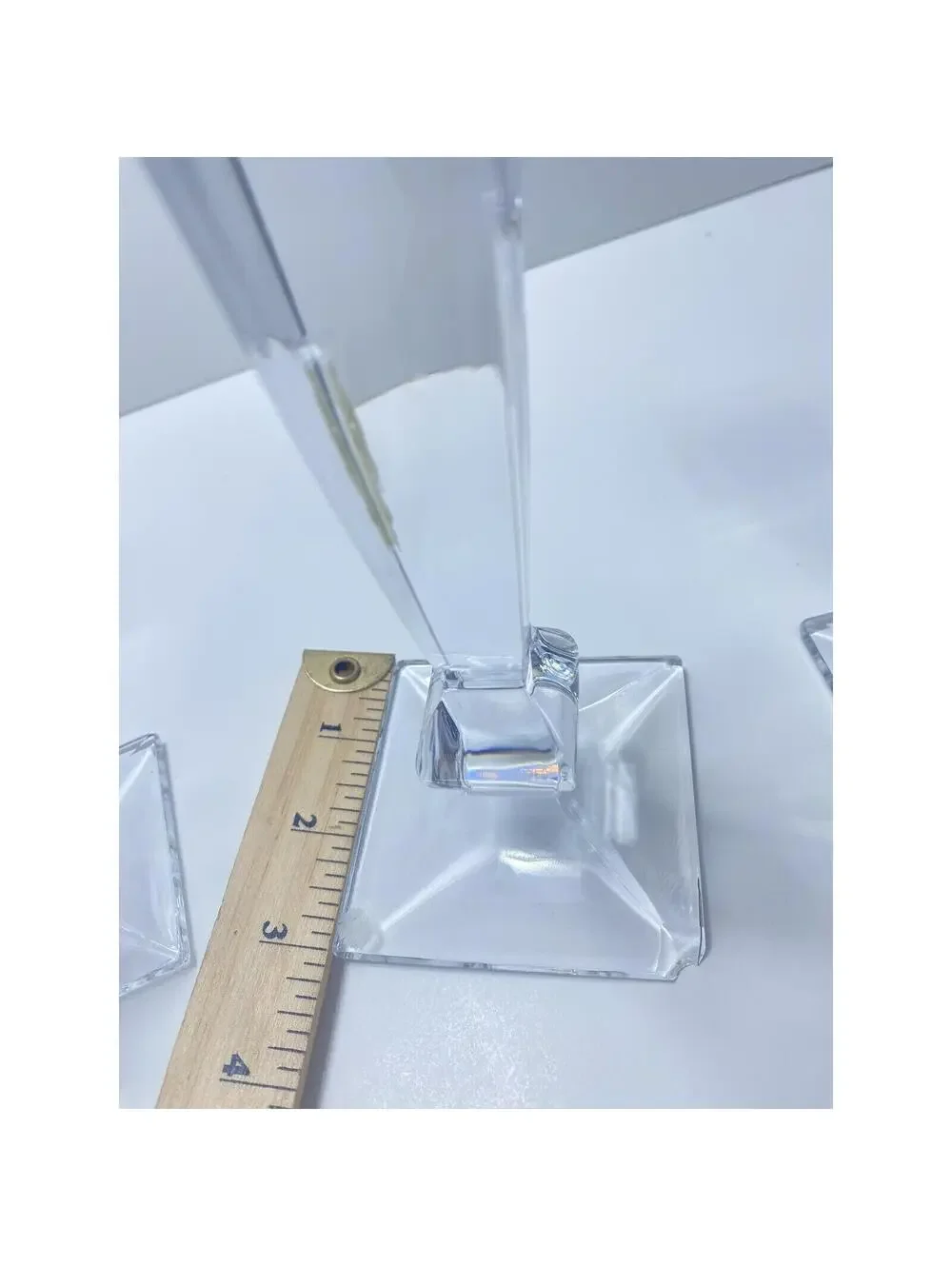Glass Candle Holder Set 3-Piece Modern Clear Candlesticks 2 Small 1 Large Elegan